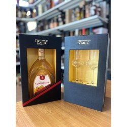 Distillery Zaric Quince brandy Lux with glasses 700 ml