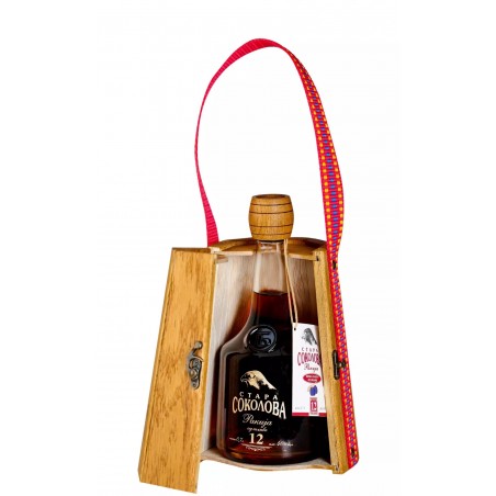 Stara Sokolova Plum brandy 700ml Lux 12 years old Wooden Case