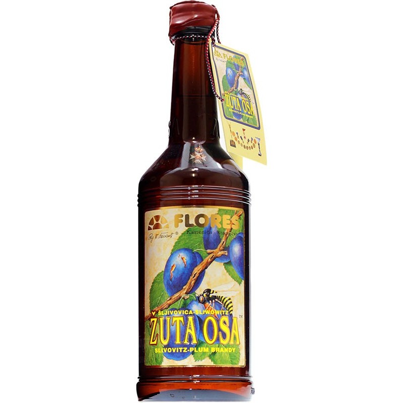 Zuta Osa plum brandy 0.7 L gift pack