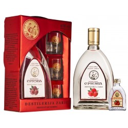 Opsesija Raspberry brandy Lux with glasses 700 ml