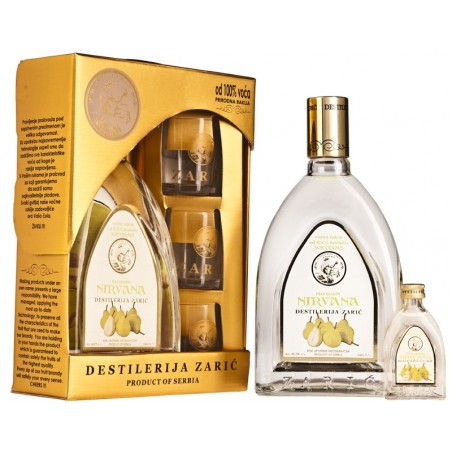 Nirvana Pear brandy Lux with glasses 700 ml