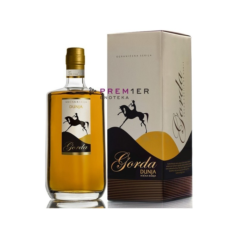 Podrum Pevac Zlatni Pevac Quince  brandy  700ml with 23 carat golden leaves