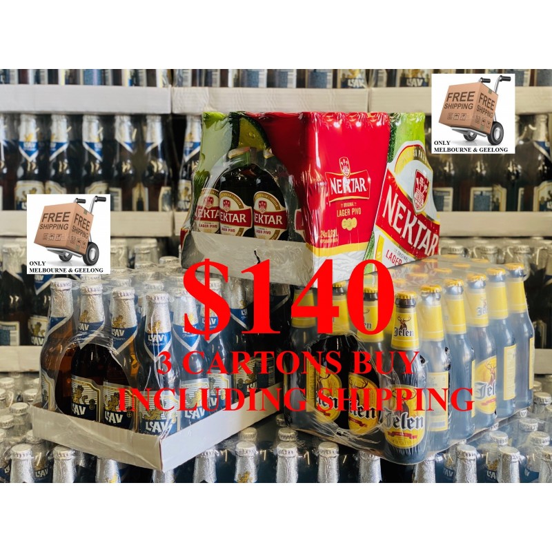 Jelen beer,Lav beer and Nektar beer  330mlx24  make a choice 3 cartons buy deal